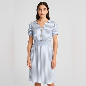 BloomChic Blue and White Tie Front Blouse 💙🤍💙